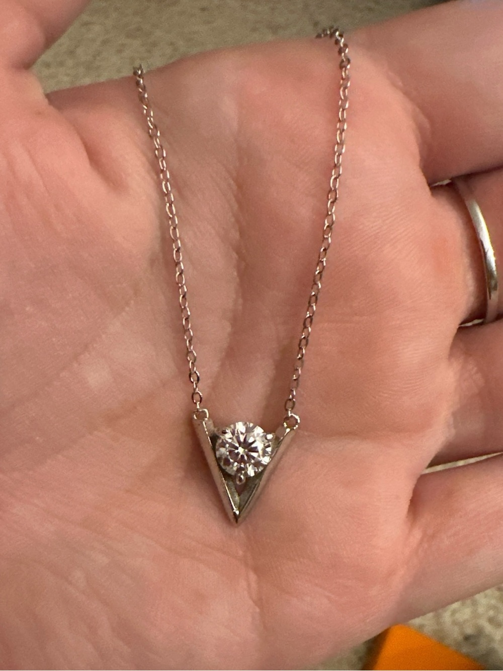 1CT Moissanite Triangle Necklace